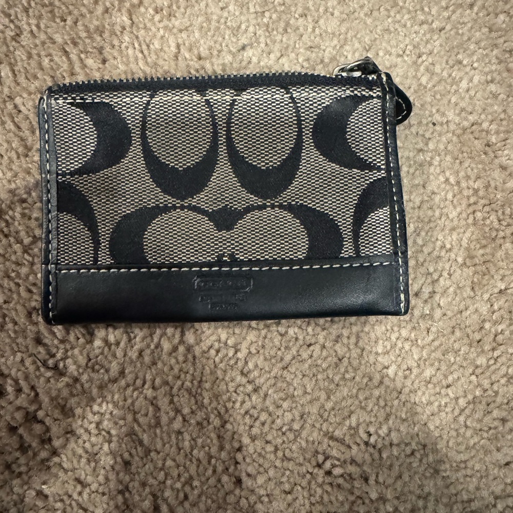 Coach Black and grey Signature Card Holder